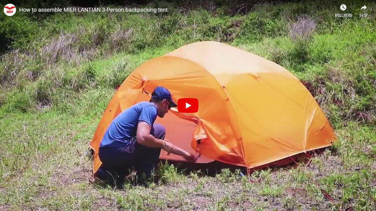 How to Assemble MIER LANTIAN 3 Person Backpacking Dome Tent