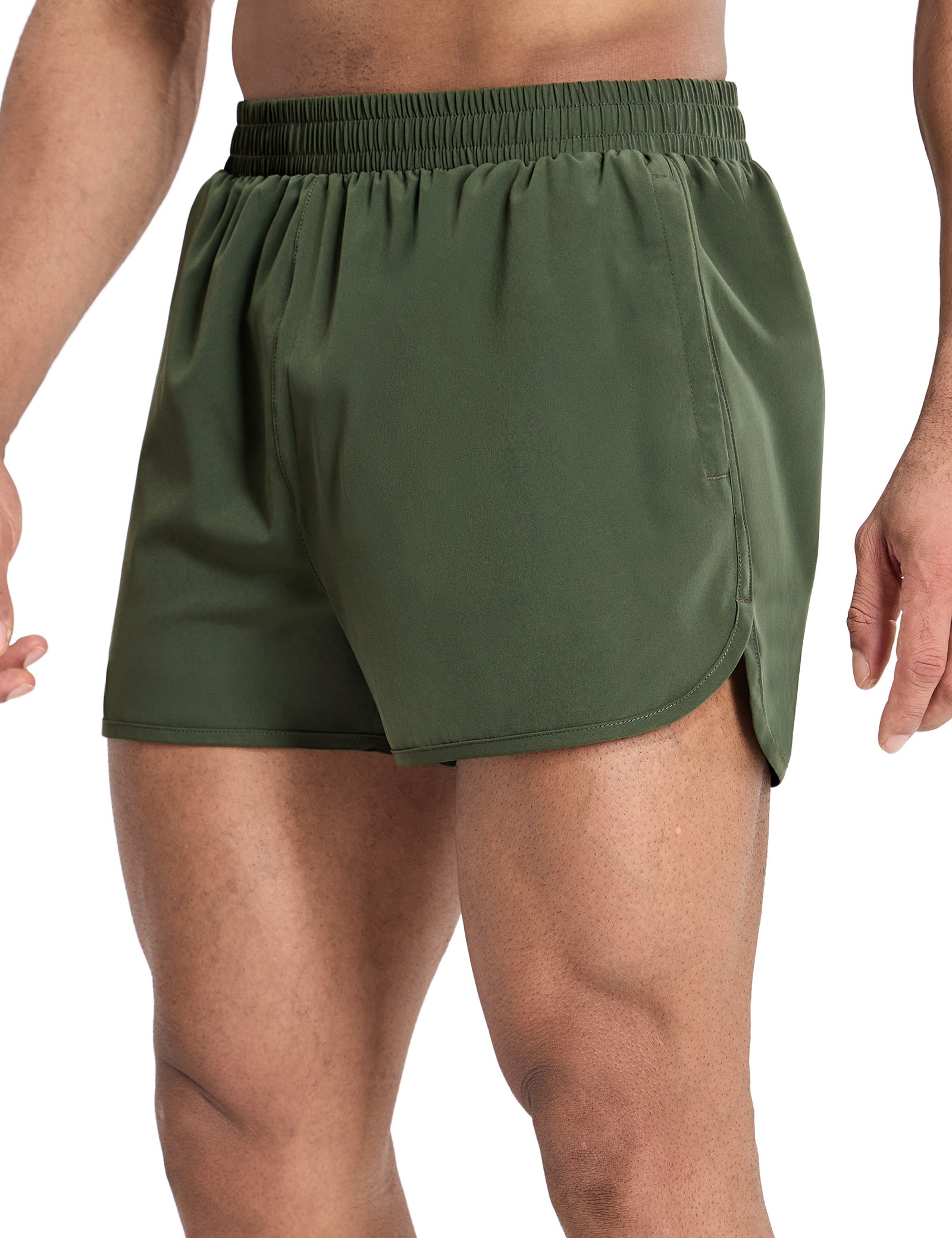 MIER Men's 3 Inch Marathon Running Shorts with Brief Liner Men's Shorts