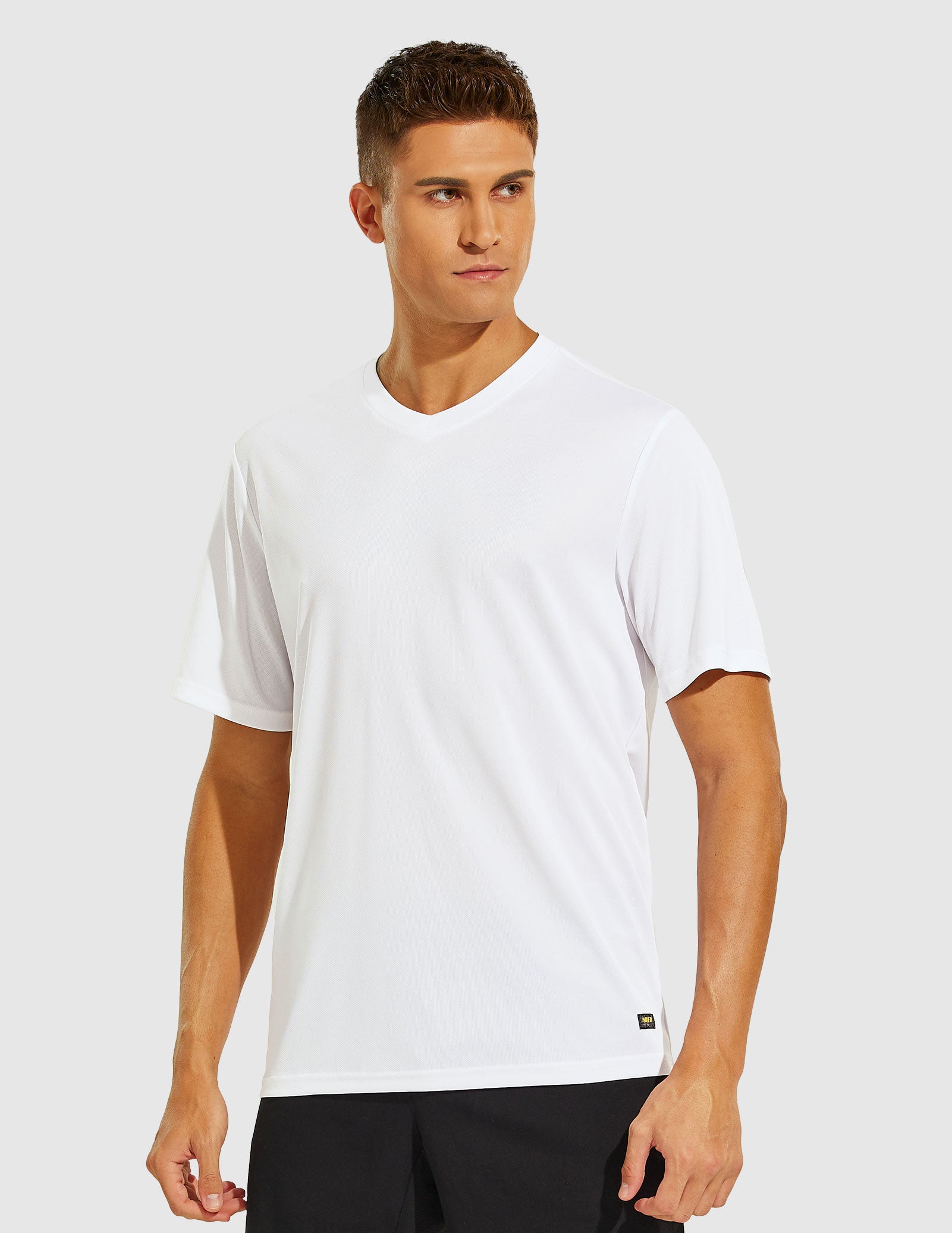 MIER Men's Dry Fit Performance Tees Eco Friendly and Moisture Wicking Men's T-Shirts White / S