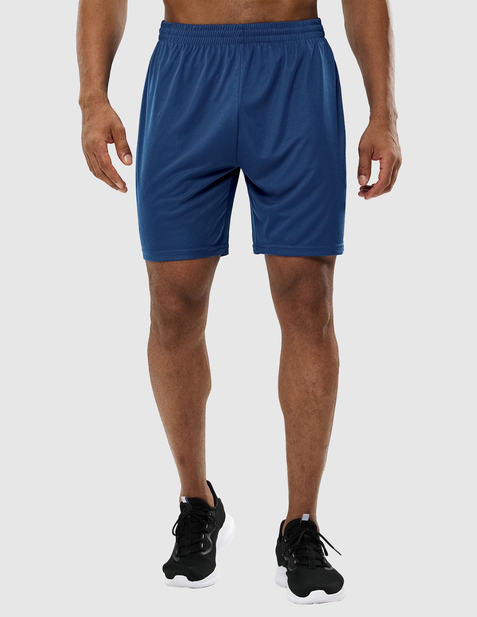 MIER Men Quick-Dry Athletic Running Shorts without Pockets Men's Shorts Dark Blue / XS