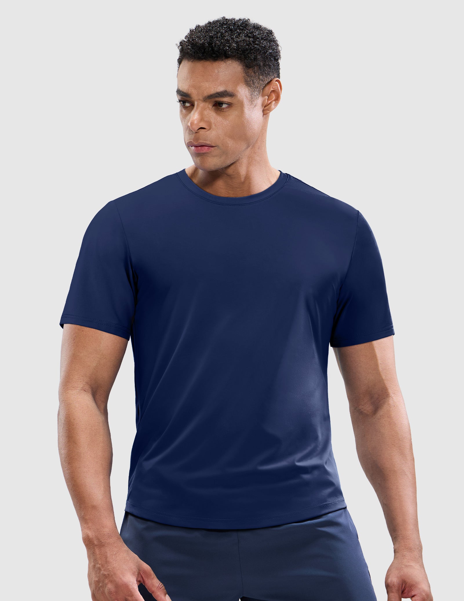 MIER Men’s Workout T-Shirt Dry Fit Short Sleeve UPF 50+ Running Tee Men's T-Shirts Navy / S
