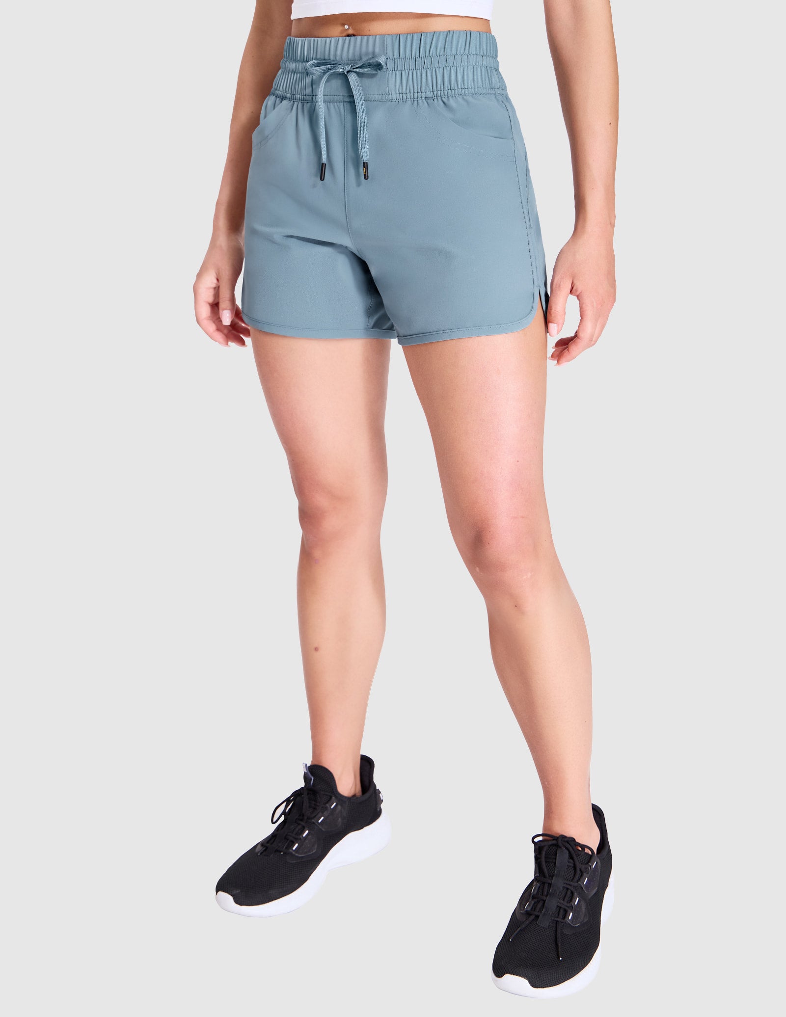 MIER Women's Quick Dry Running Shorts with Liner Women Shorts Dusty Blue / XS