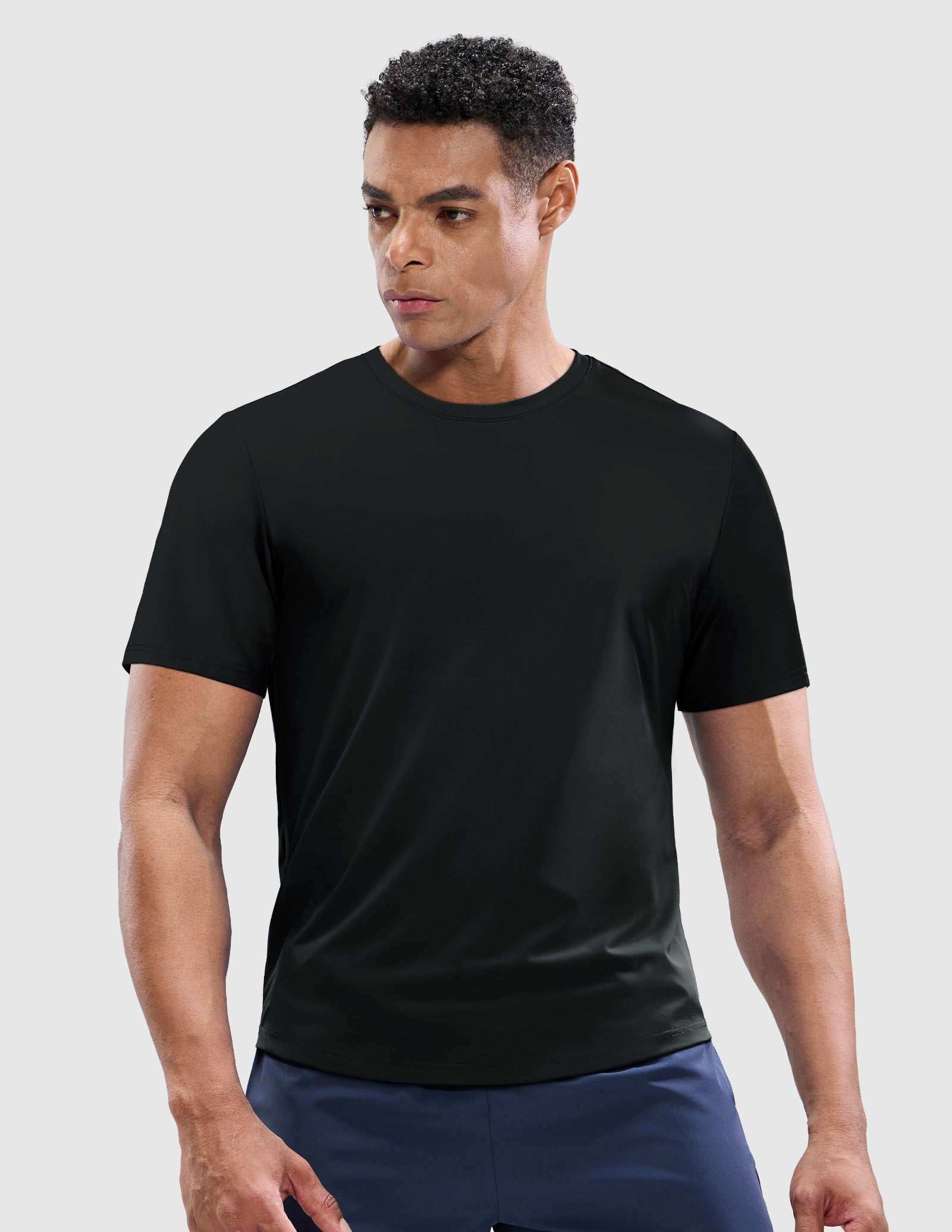MIER Men’s Workout T-Shirt Dry Fit Short Sleeve UPF 50+ Running Tee Men's T-Shirts Black / S