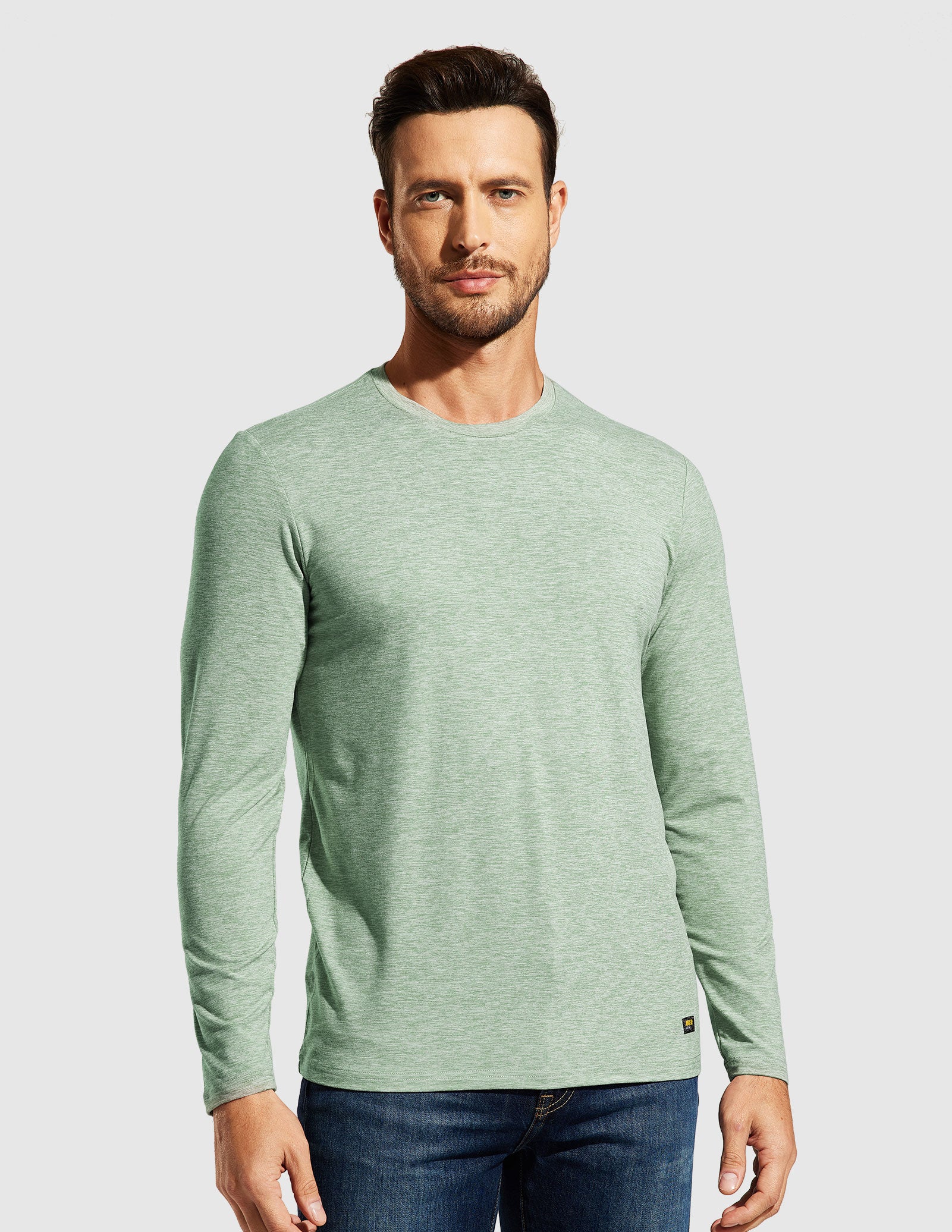 MIER Men’s Buttery Soft Long Sleeve Athletic Crew Neck Tee Men's Shirt