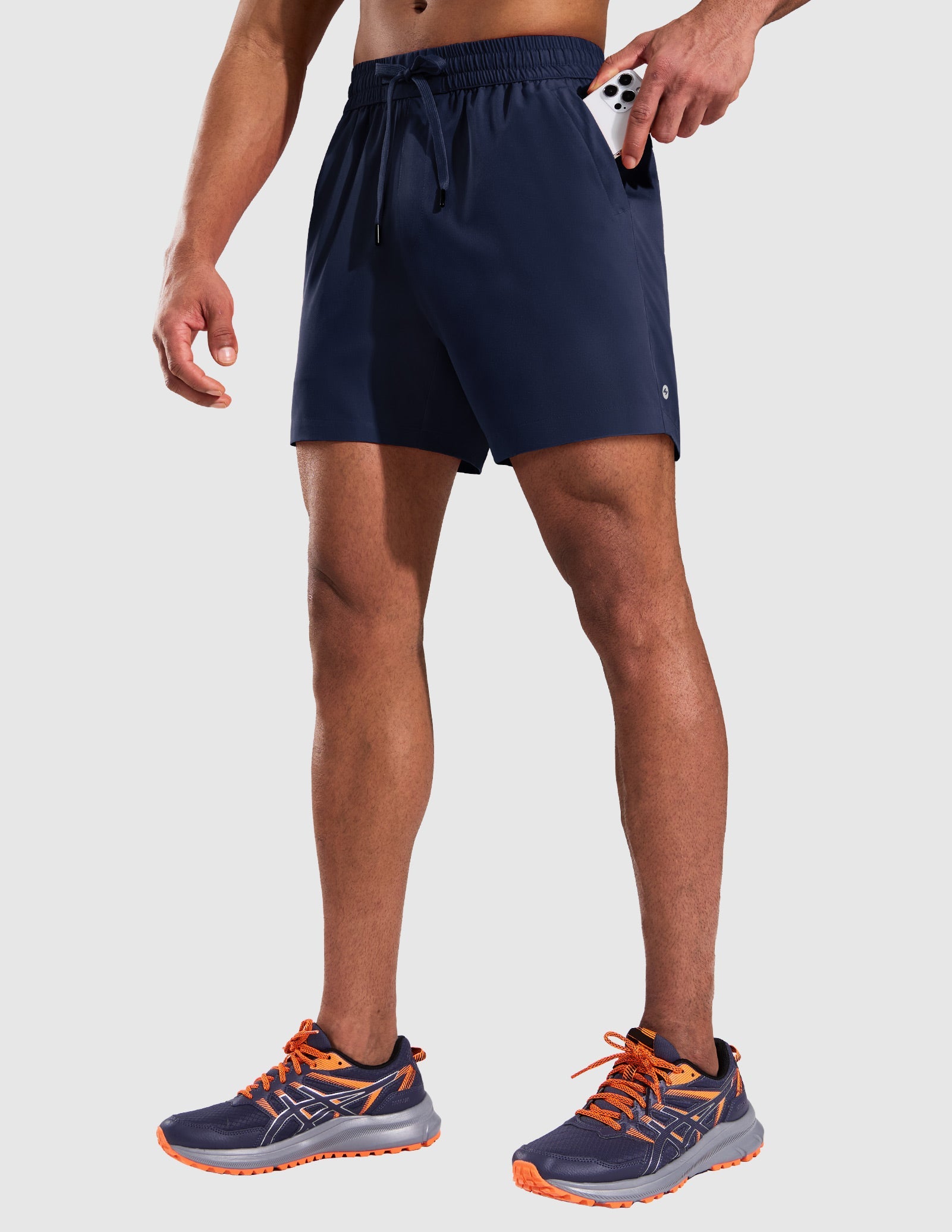 MIER 5" Running Gym Shorts for Men Quick Dry with Zipper Pockets Men's Shorts Navy / XS