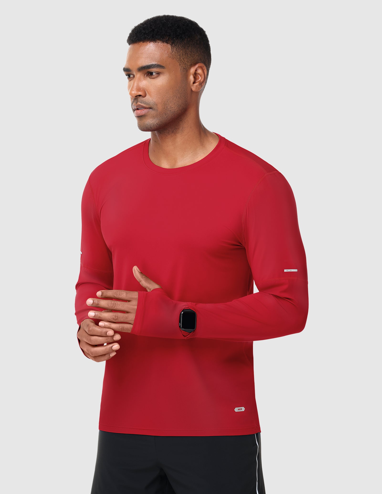 MIER Men’s Long Sleeve Shirt UPF 50+ Quick Dry UV Protection Tee Men's T-Shirts Red / XS