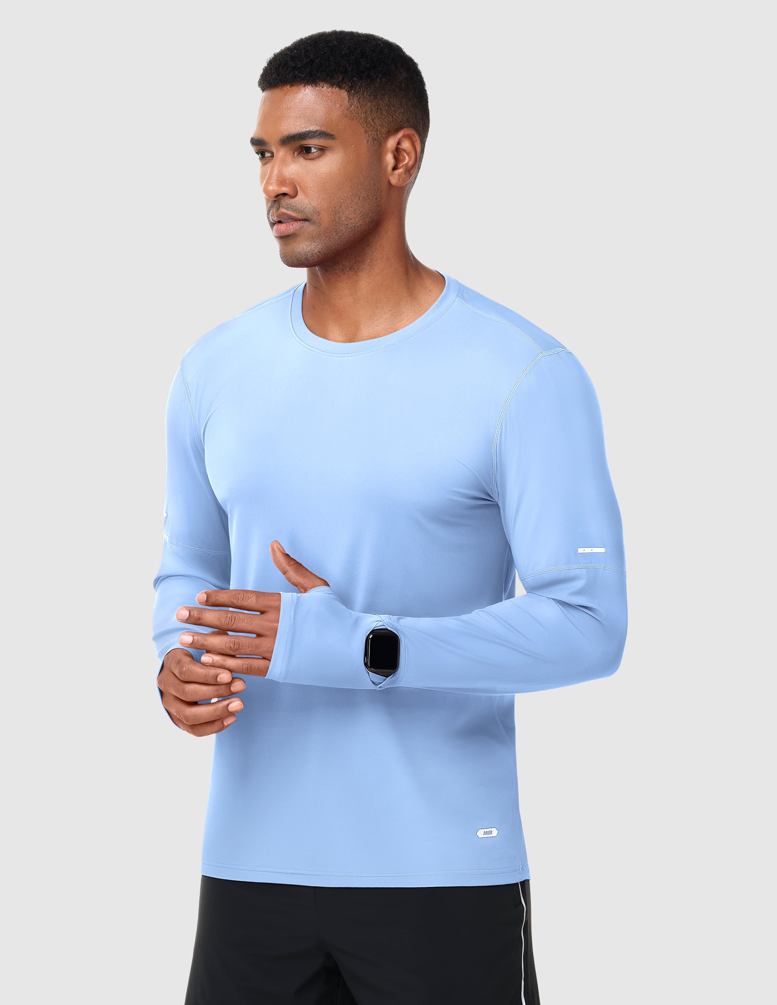 MIER Men’s Long Sleeve Shirt UPF 50+ Quick Dry UV Protection Tee Men's T-Shirts Light Blue / XS