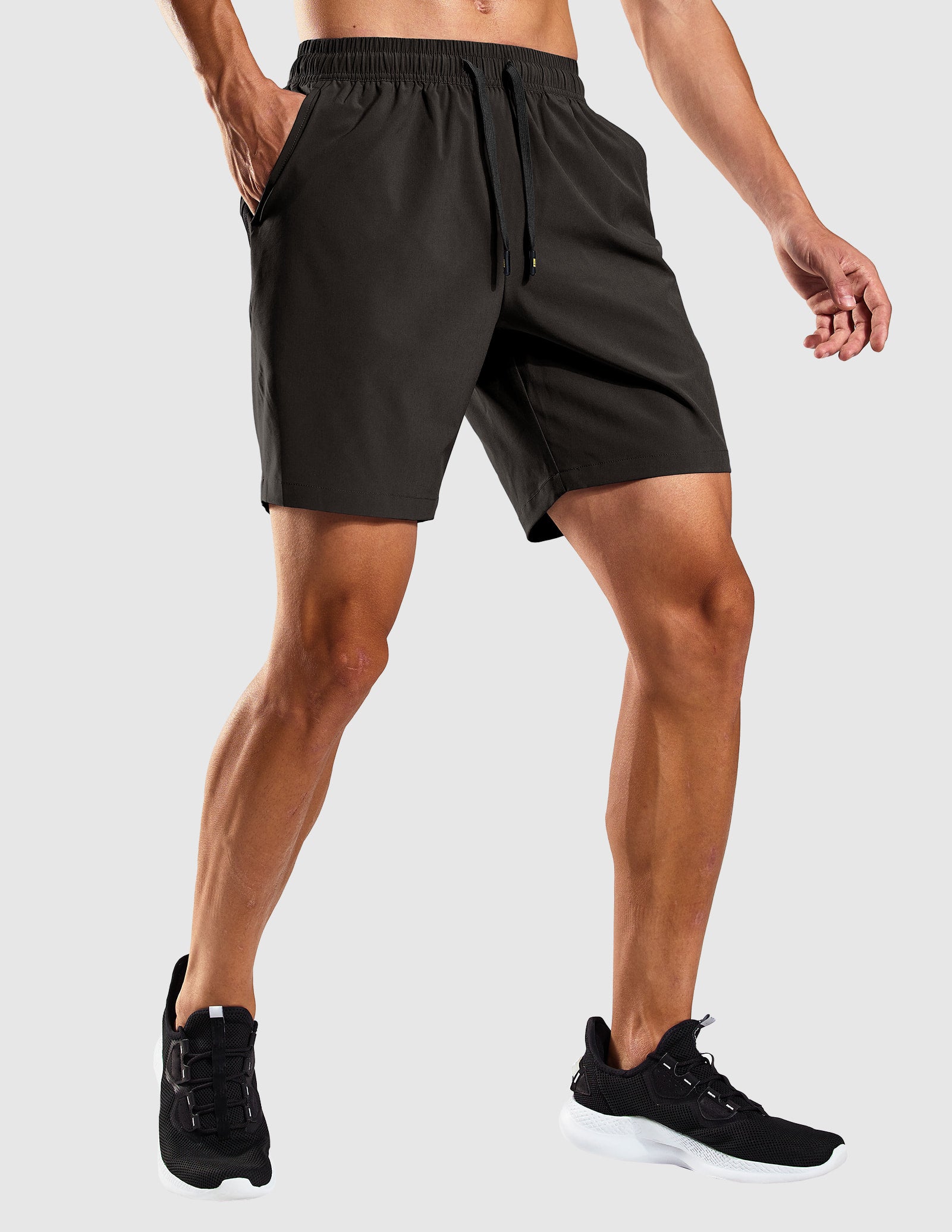 MIER Men's 7 Inch Active Running Shorts with Zipper Pockets Men's Shorts