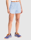 MIER Women’s 3” Gym Running Shorts Quick Dry with Mesh Liner & Zipper Pockets Women Shorts Light Blue / XS