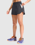 MIER Women’s 3” Gym Running Shorts Quick Dry with Mesh Liner & Zipper Pockets Women Shorts