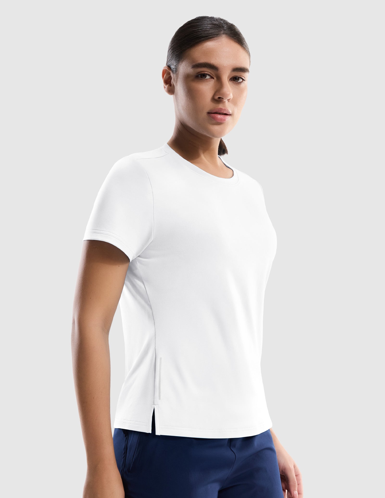 MIER Women’s Running Shirt COOLMAX Quick-Dry Workout Tee Women Active Shirt