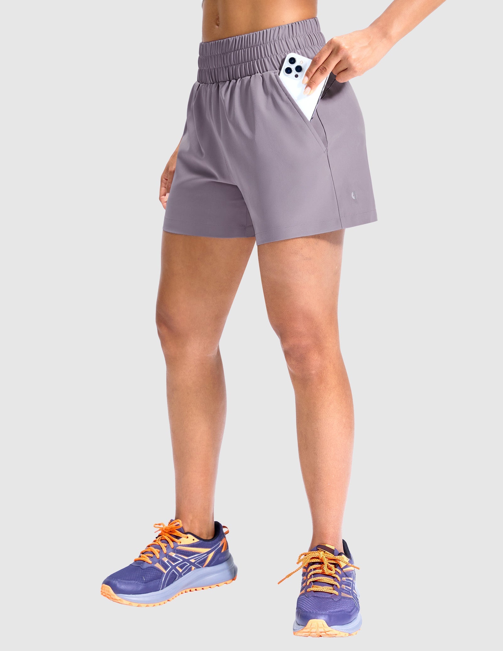 MIER Women’s Running Shorts Quick Dry Mid Waist Athletic Shorts 4" Inseam 3 Pockets Women Shorts