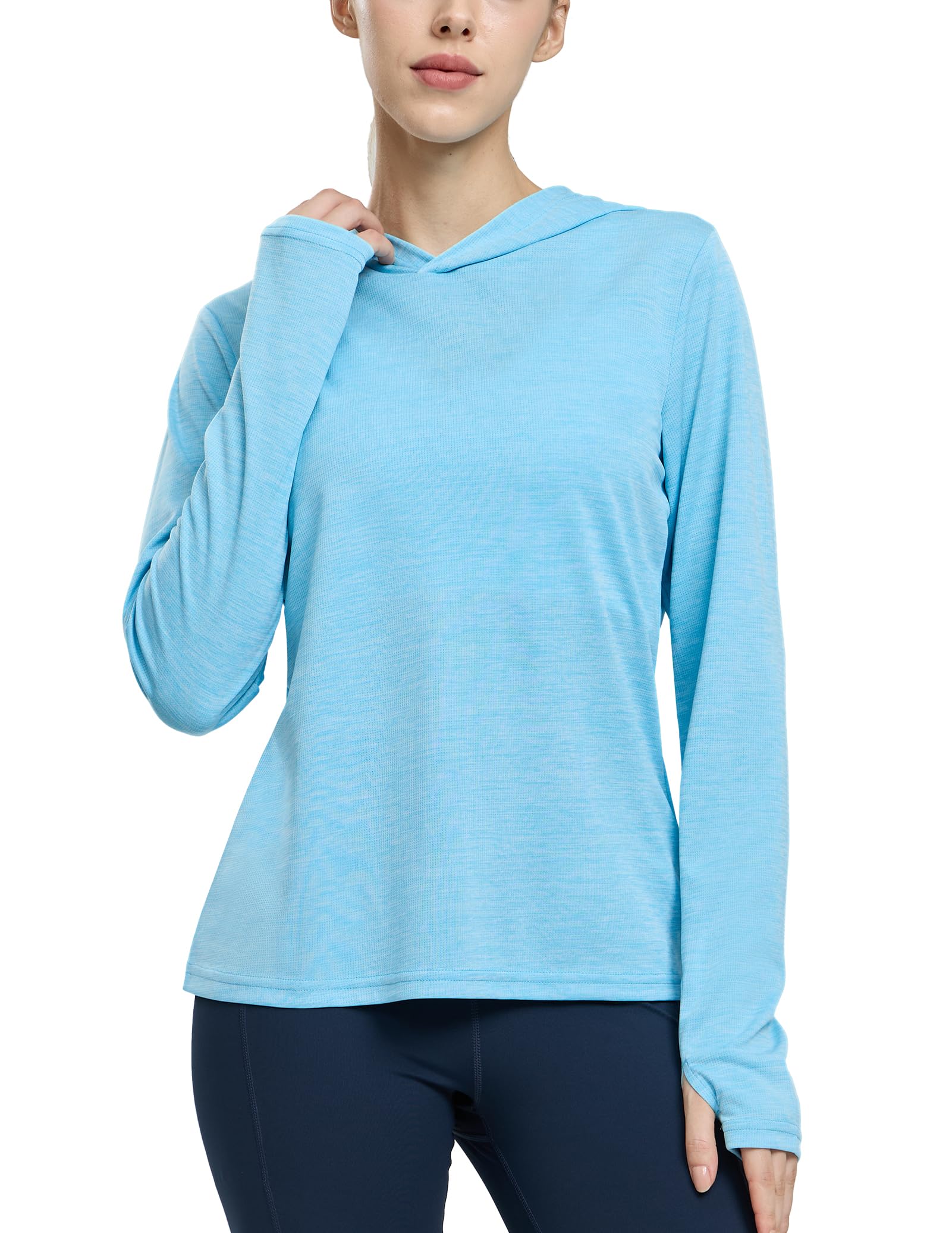 MIER Women's Long Sleeve Hooded Sun Shirt UPF 50+ Performance Hoodie Women Shirts