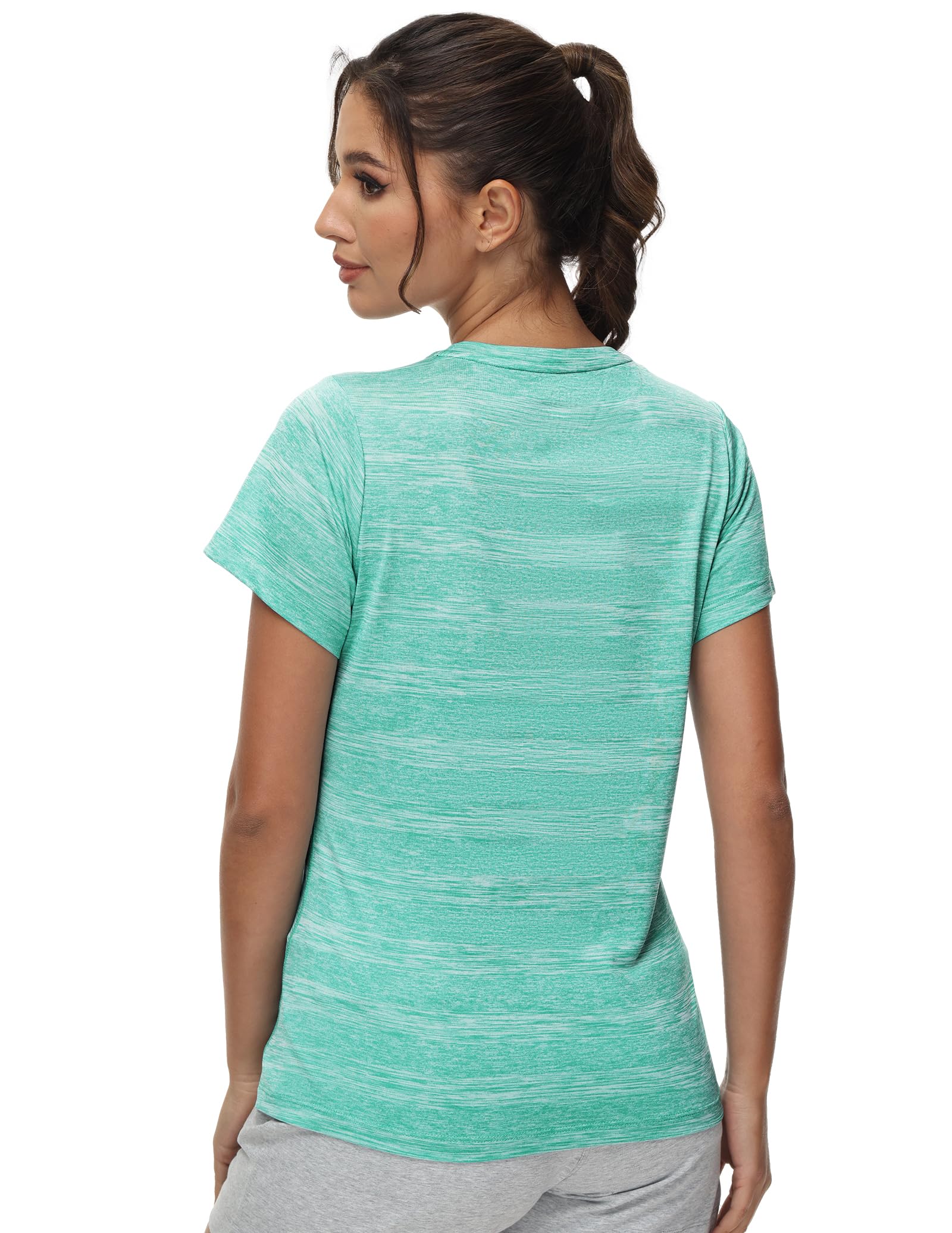 MIER Women's Performance Running Shirt, Moisture Wicking and Chafe Free Women Active Shirt