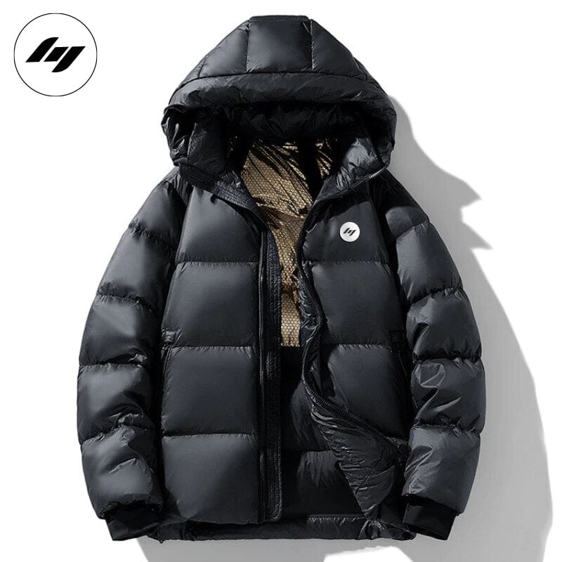 Lightweight Men’s Down Jacket Water-Resistant Hooded Puffer Winter