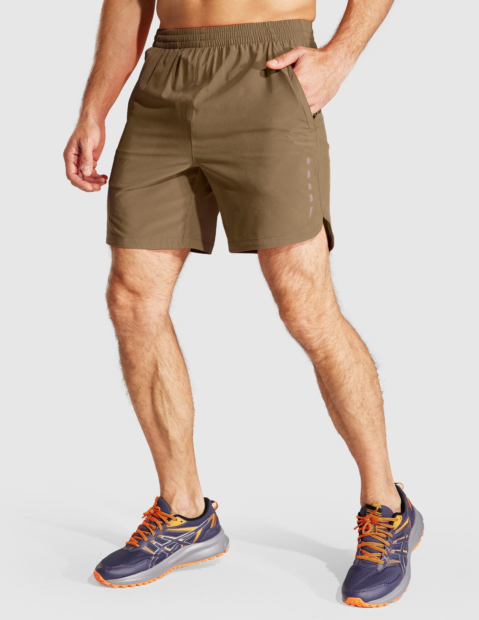 MIER Men's 7 Inch Quick Dry Running Shorts with Zipper Pockets Men's Shorts