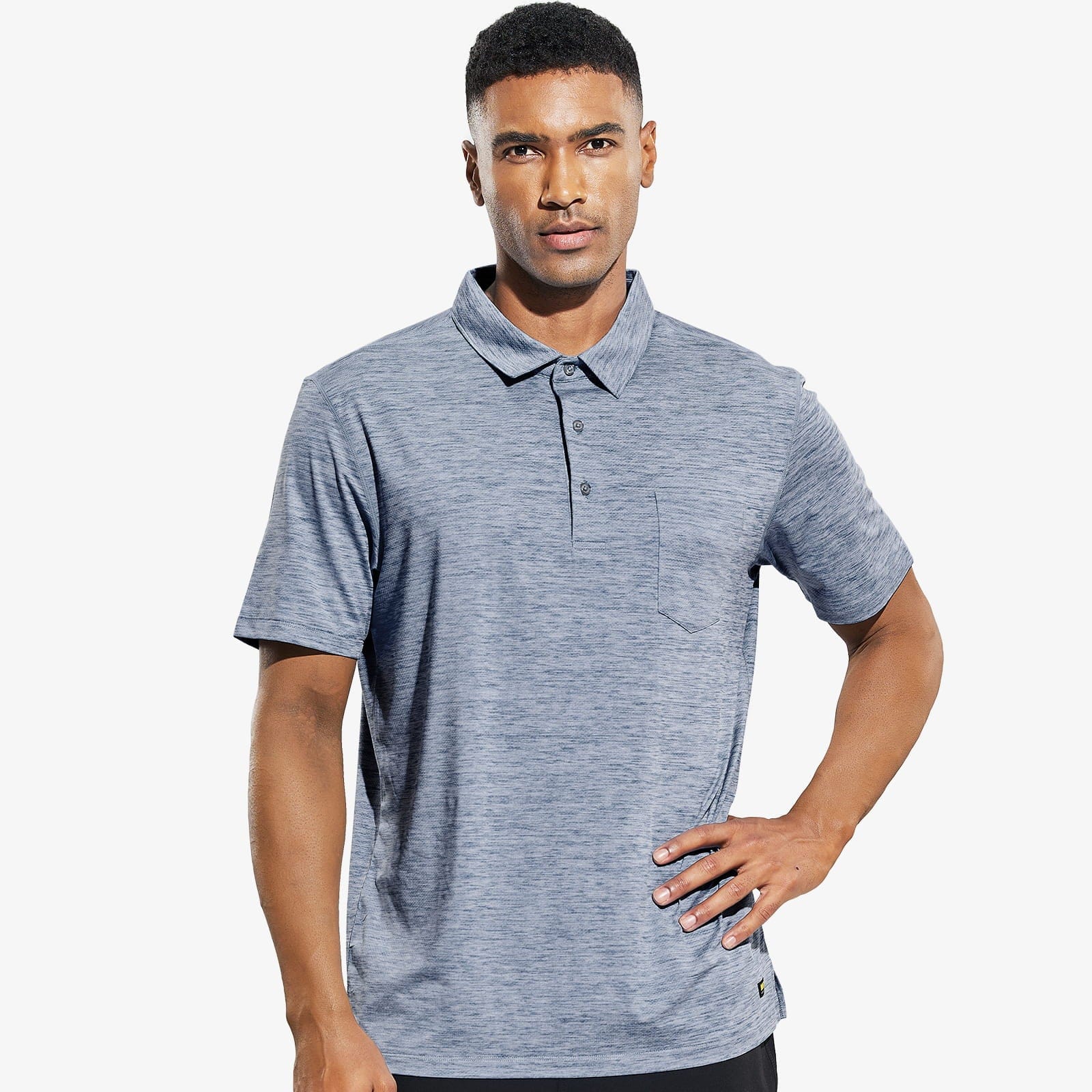 MIER Men’s Outdoor Tactical Long Sleeve Polo Shirts, Grey / M