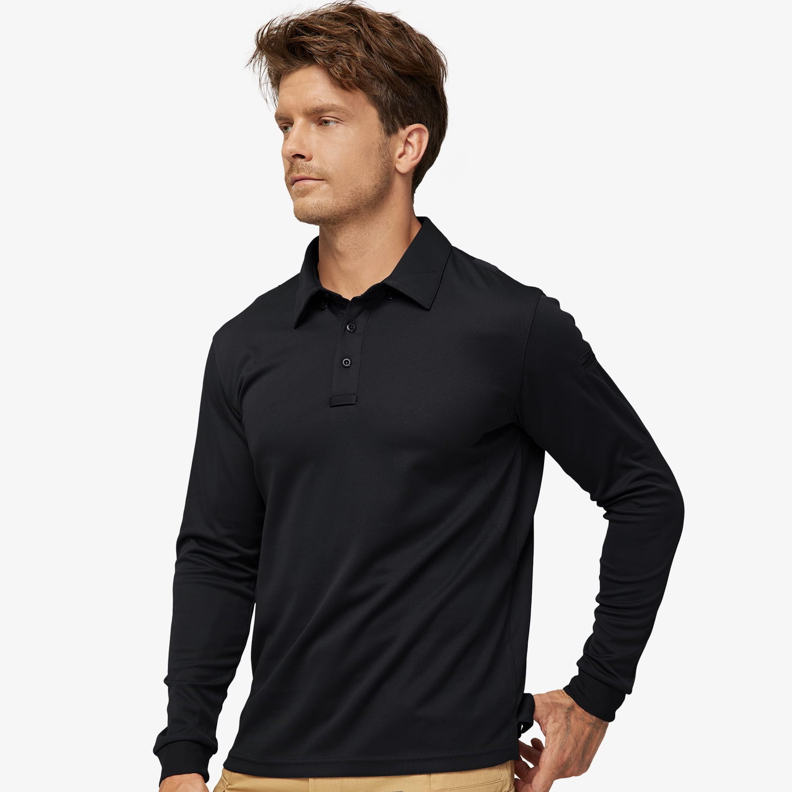 Men’s Long Sleeve T-Shirts - White - 100% Polyester