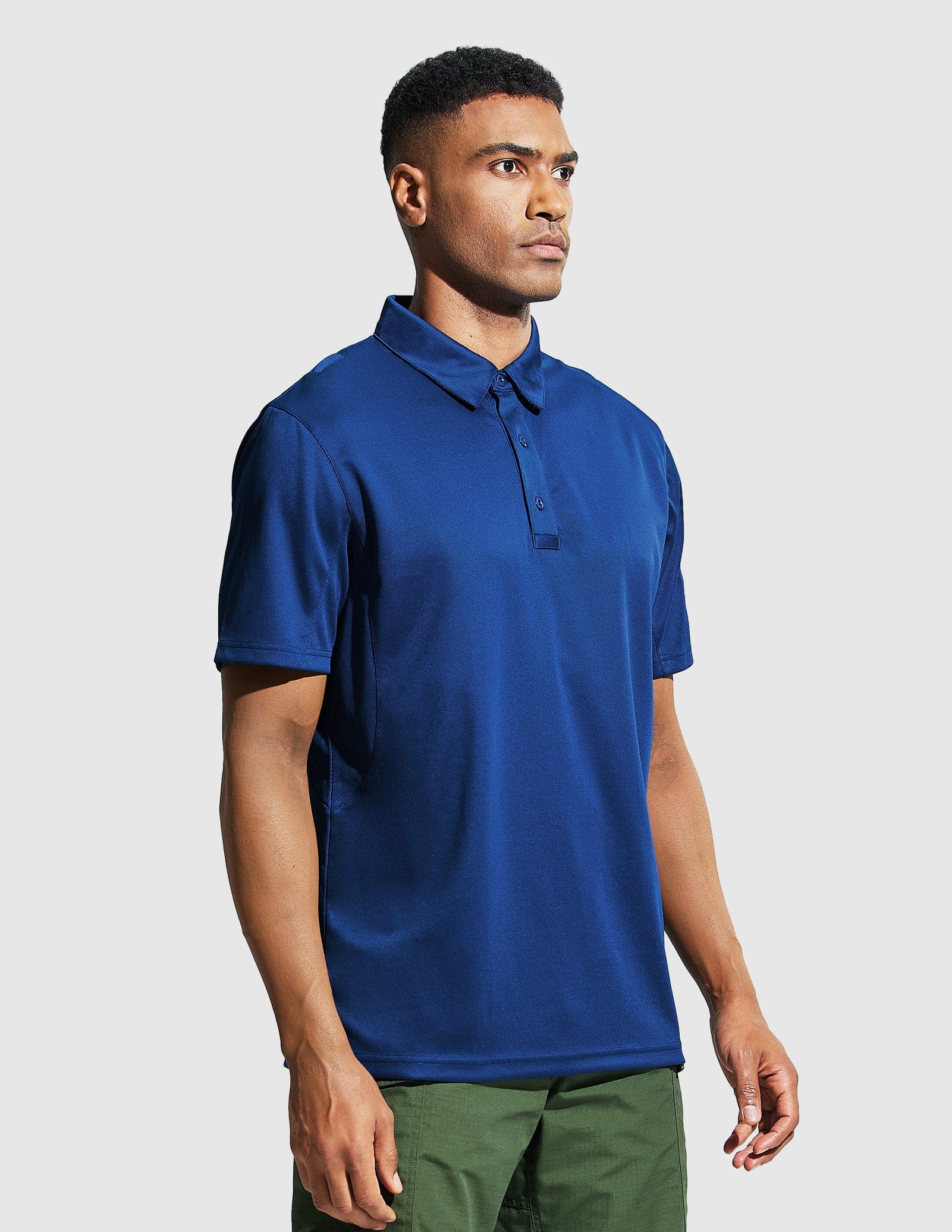 MIER Men's Tactical Polo Shirts Outdoor Collared Shirt Men Polo Classic Blue / S