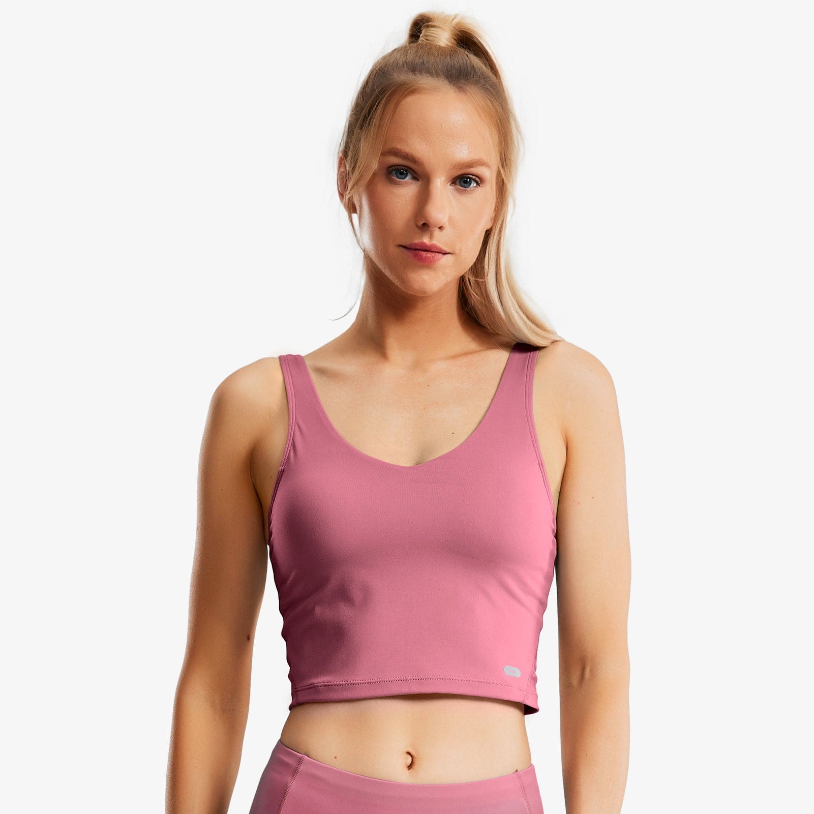 MIER Women's Longline Sports Bra Padded Crop Tank