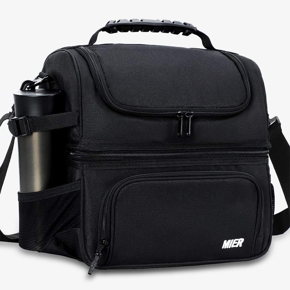 Insulated Lunch Bag for Men, Women & Kids with water bottle holder, Pr