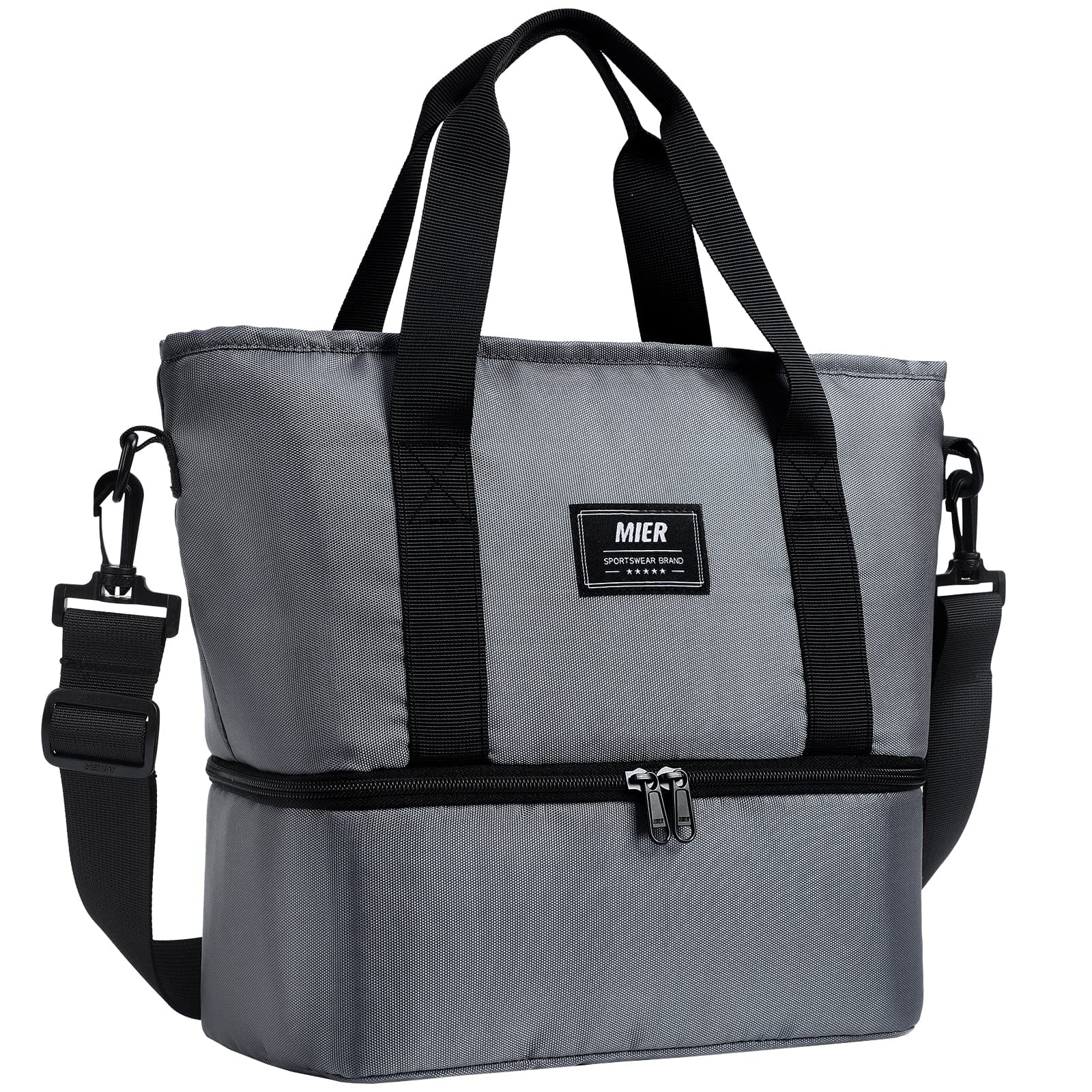 MIER Stylish Lunch Bag for Women Insulated Lunch Box Totes, Grey