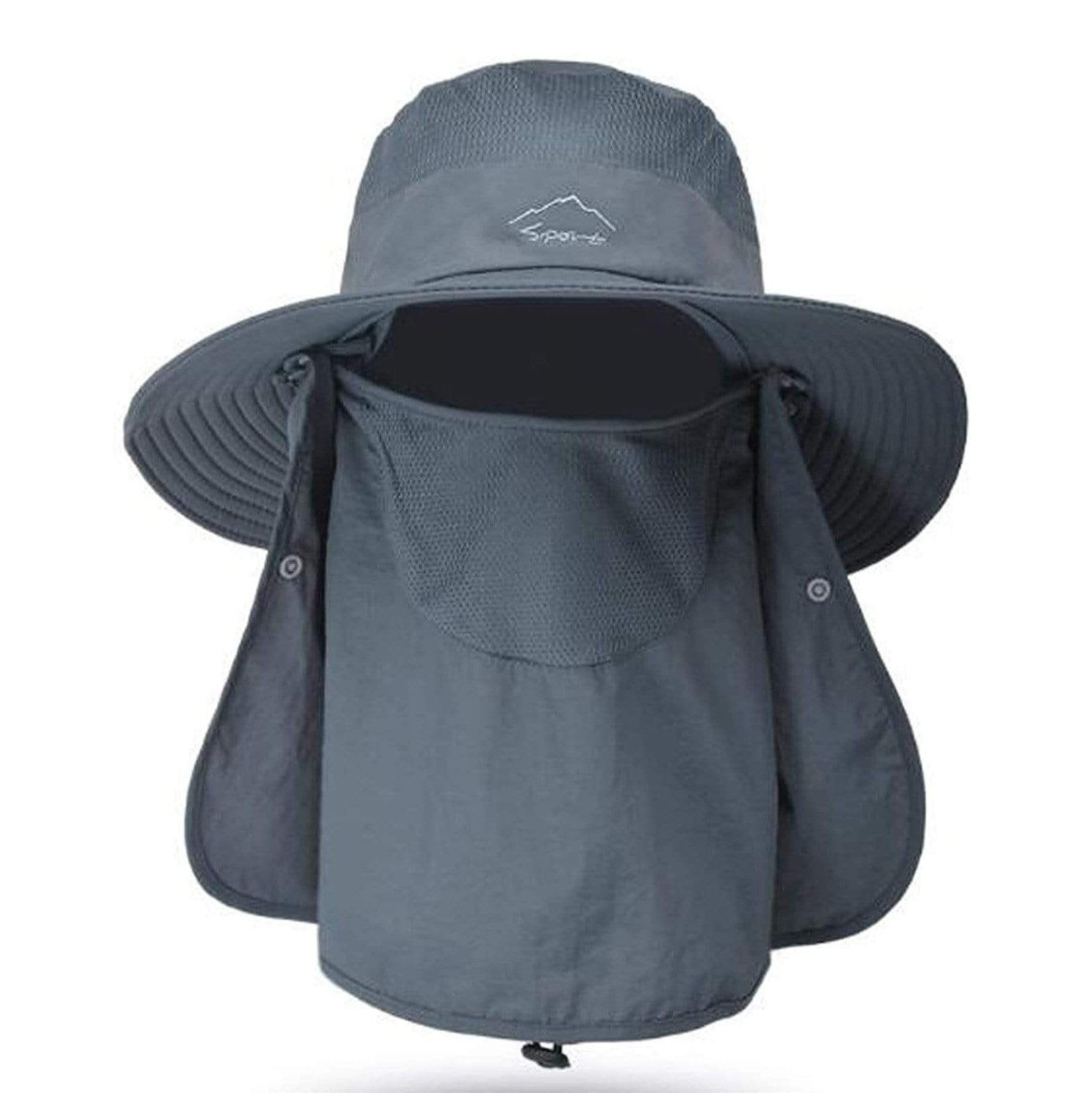 MIERSPORT Fishing Hat Sun Cap with Removable Face Neck Cover - Dark Grey
