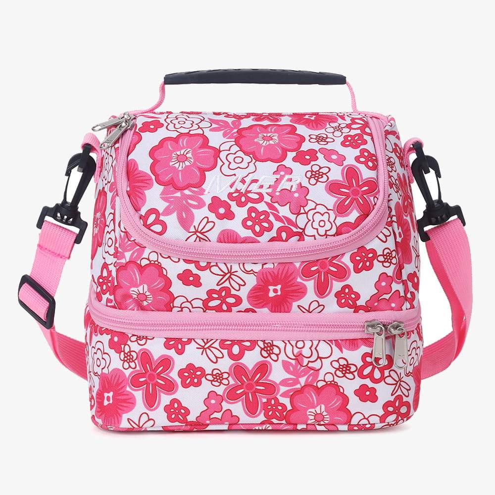 MIER Small Lunch Bag Tote for Kids with Shoulder Strap, Hotpink