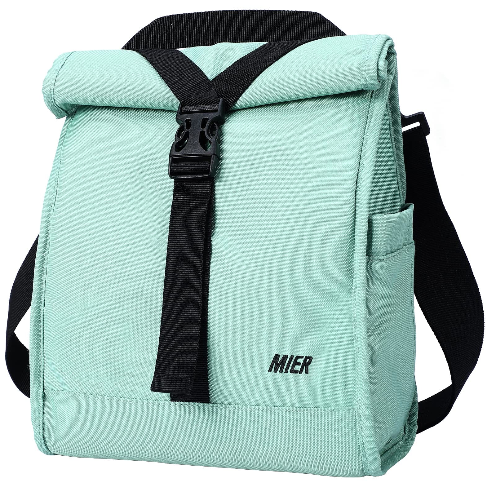 MIER Expandable Lunch Bag Insulated Lunch Box for Men Boys, Green Unicorn