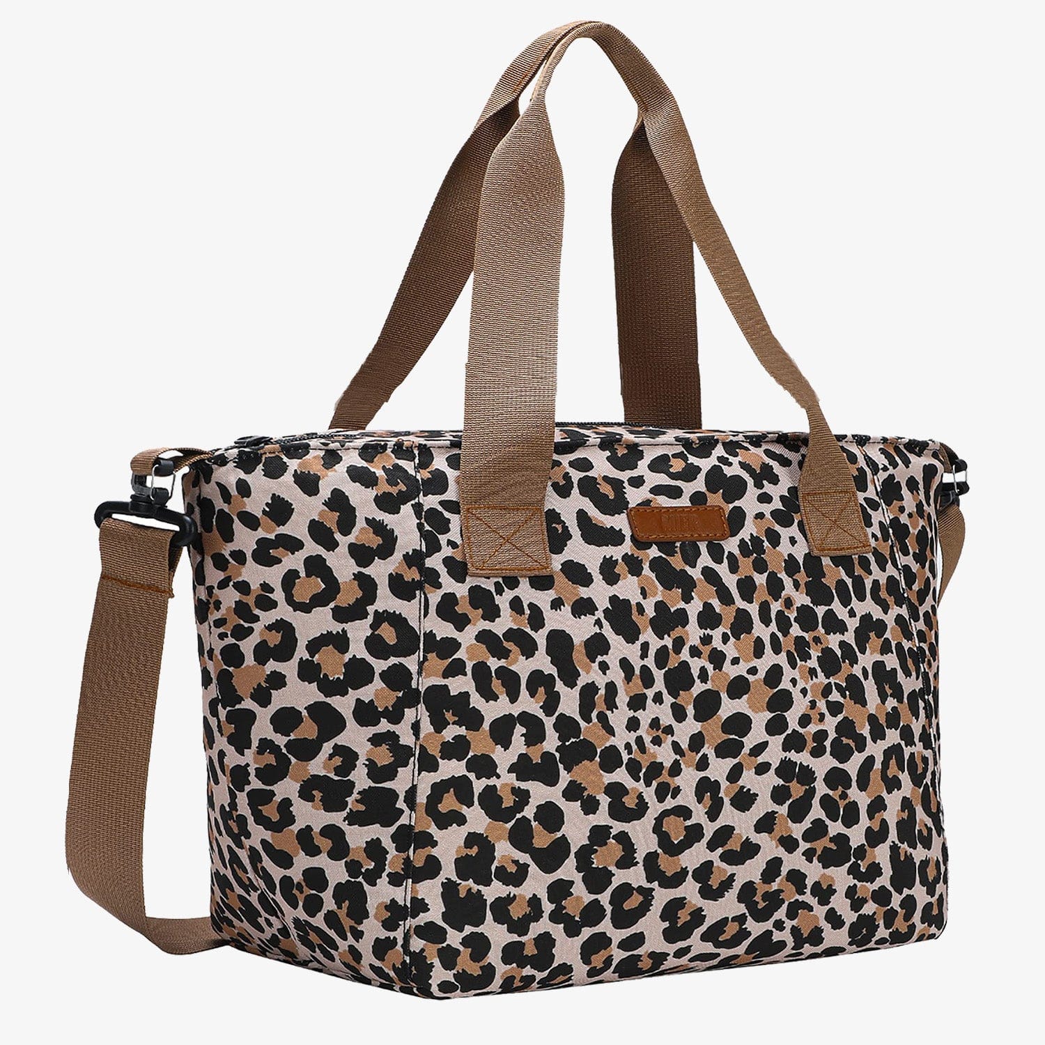 MIER Large Lunch Bags for Women Insulated Lunch Tote Bag, Leopard / 16 Can