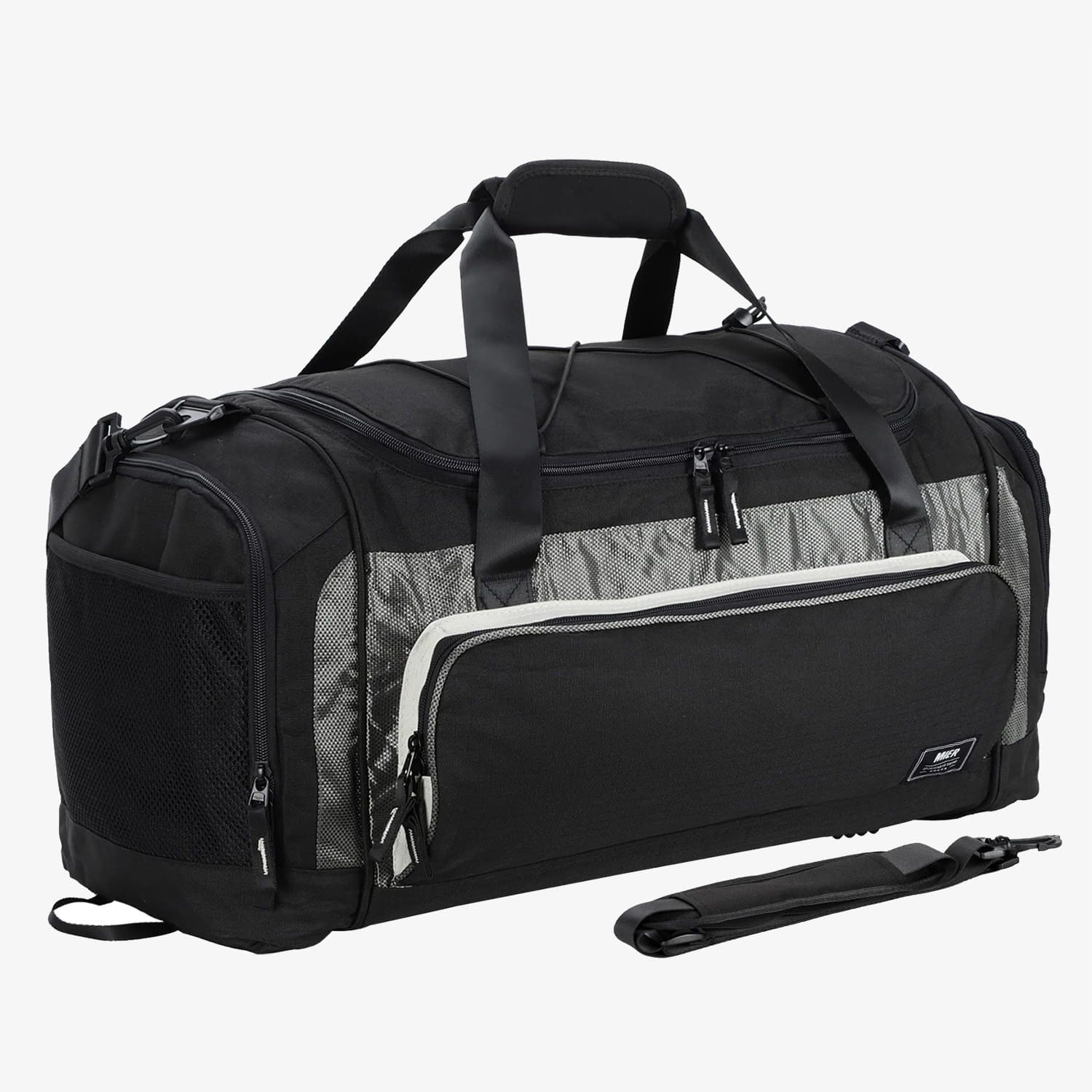 Grand sac de voyage noir 140 litres - Grand sac fourre-tout pour le  week-end, le rangement des vêtements, la salle de sport, le linge, Noir ,  100L : 1