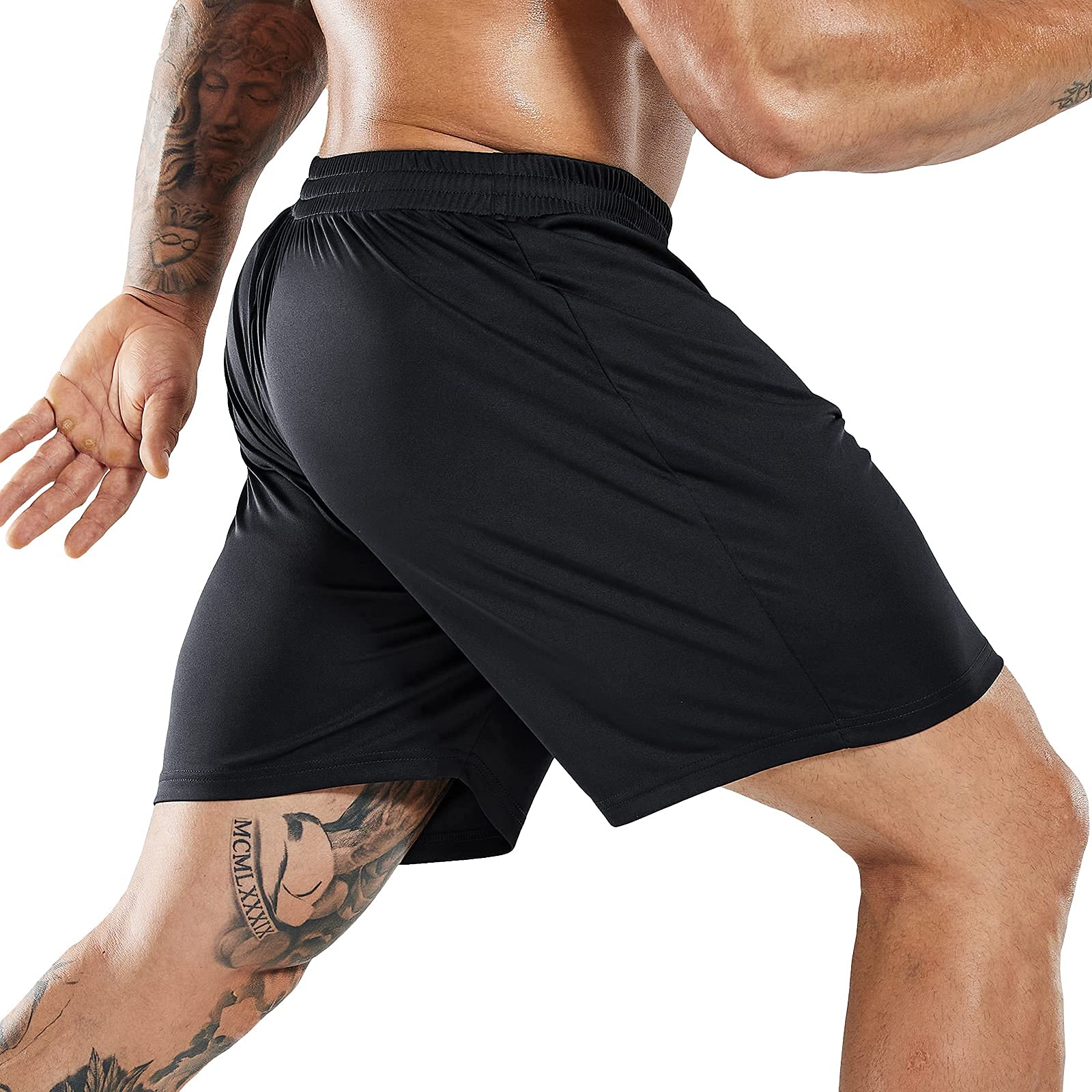 MIER Men Quick-Dry Athletic Running Shorts without Pockets Men's Shorts