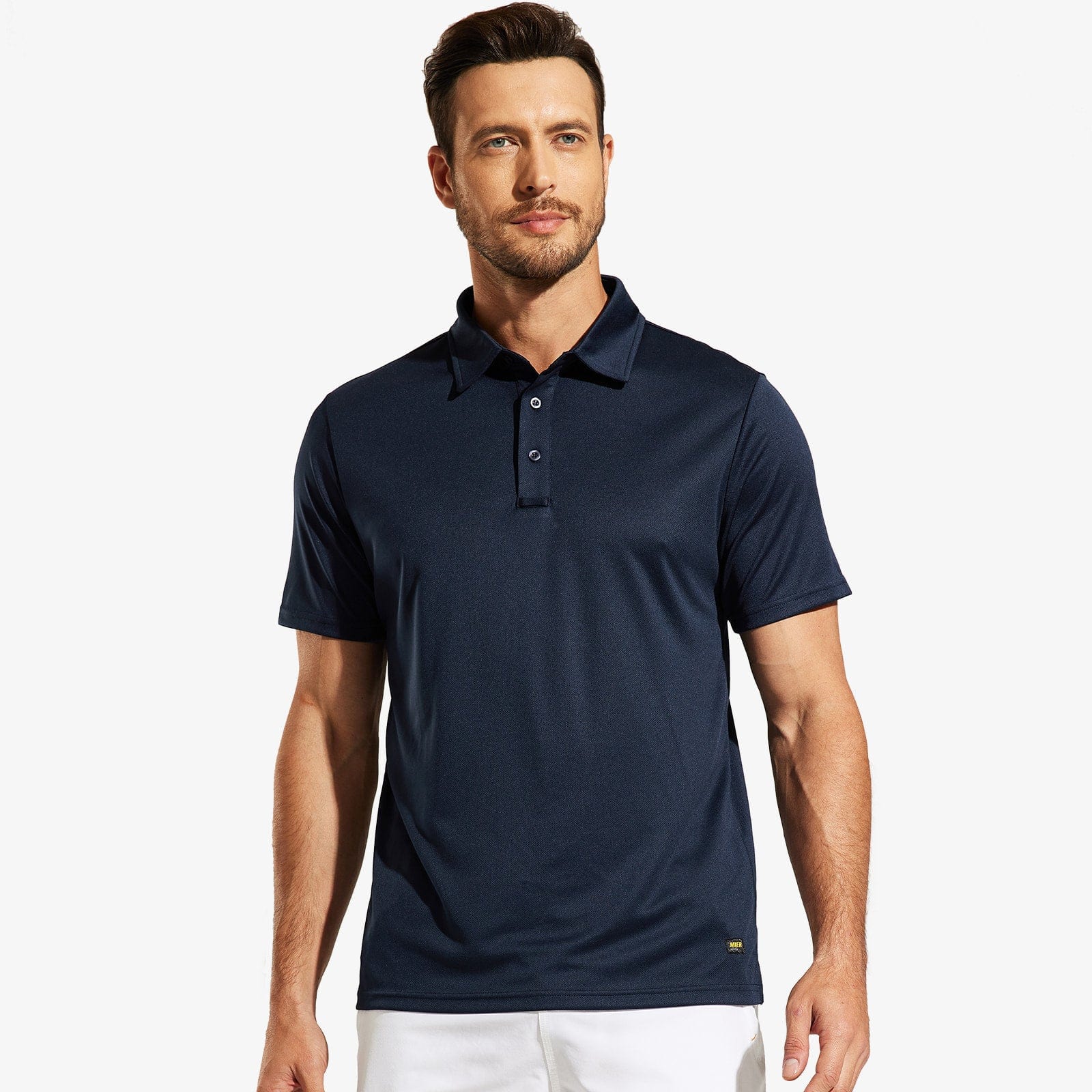 Men's Quick Dry Polo Shirt Collared Golf Casual Shirts, Navy / S