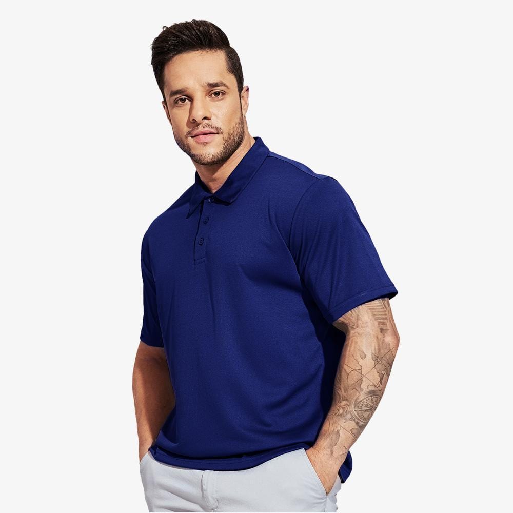Men's Quick Dry Polo Shirts Polyester Casual Collared Shirts Short Sleeve S / Navy MIERSPORTS