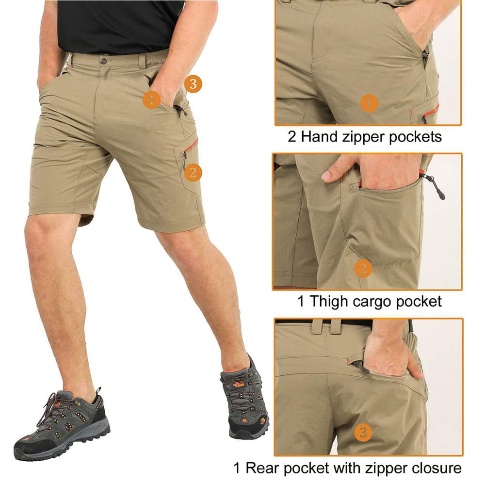 Men Stretch Hiking Short Quick Dry Nylon Cargo Shorts Hiking Shorts MIER