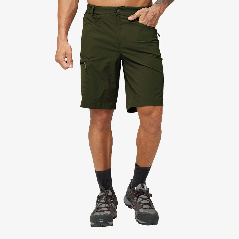 Men Stretch Hiking Shorts Quick Dry Nylon Cargo Short Hiking Shorts Army Green / 30 MIER