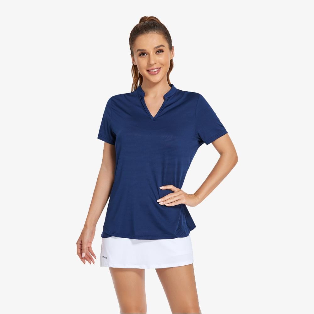 MIER Women's Golf Polo Shirts Collarless UPF 50+ T-Shirt