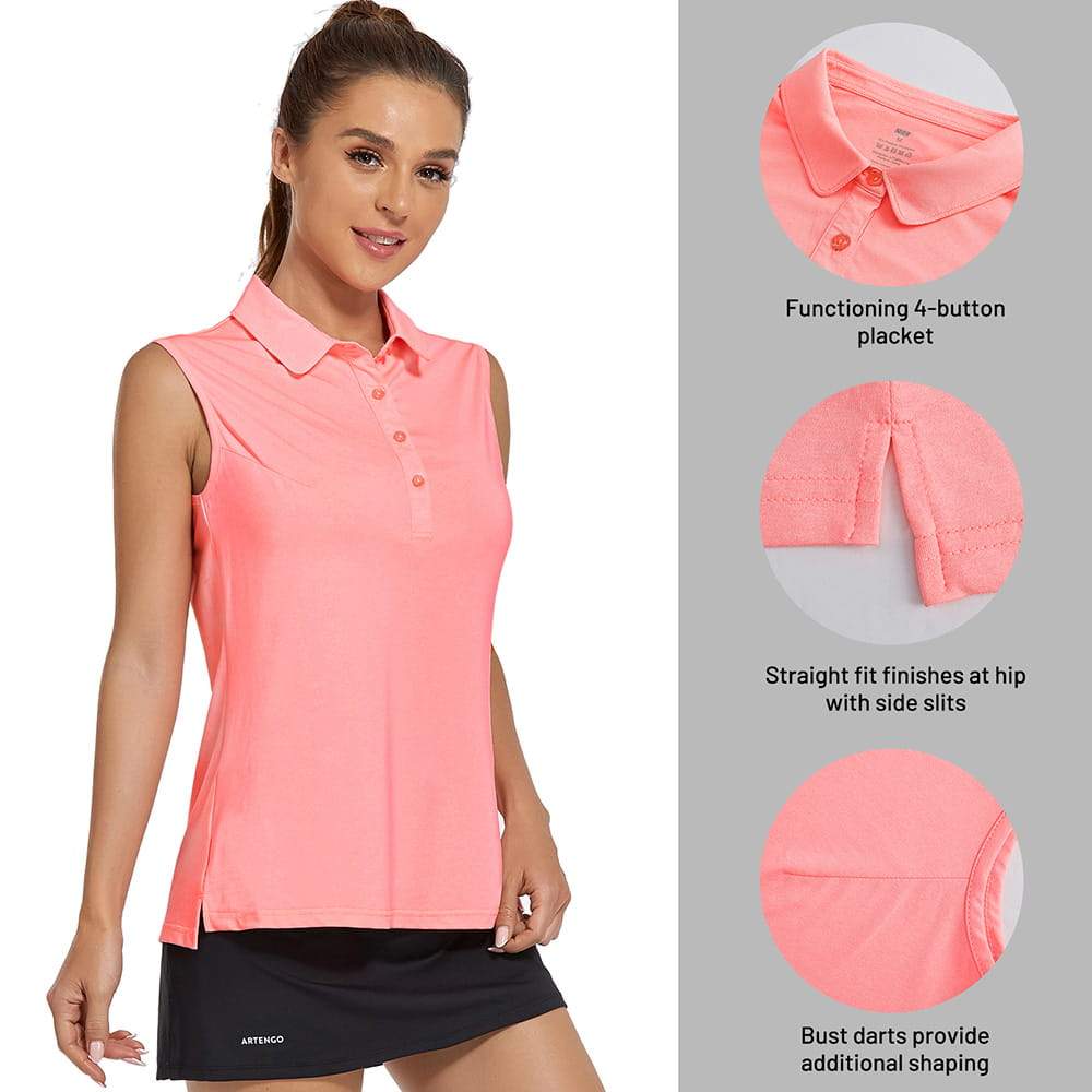 Women Golf Collared Tank Top UPF 50+ Sleeveless Polo Shirts Shirts & Polos MIER