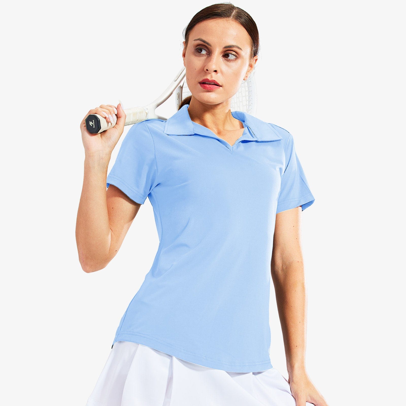 Women Golf Polo Shirts Collared V Neck Short Sleeve Tennis Shirt Women Polo MIER
