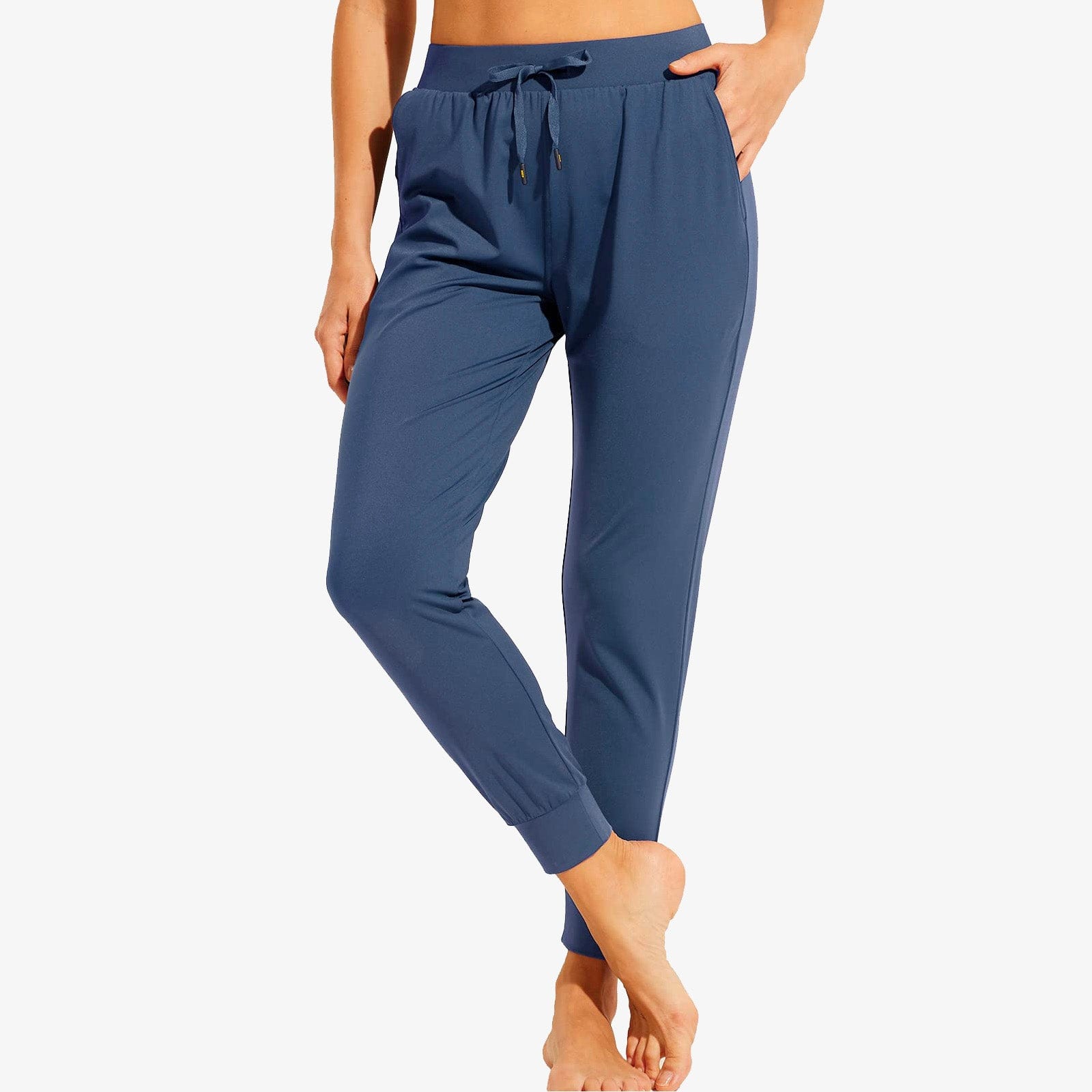 Women's Joggers with Pockets Lightweight Athletic Sweatpants - Navy Blue /  XS