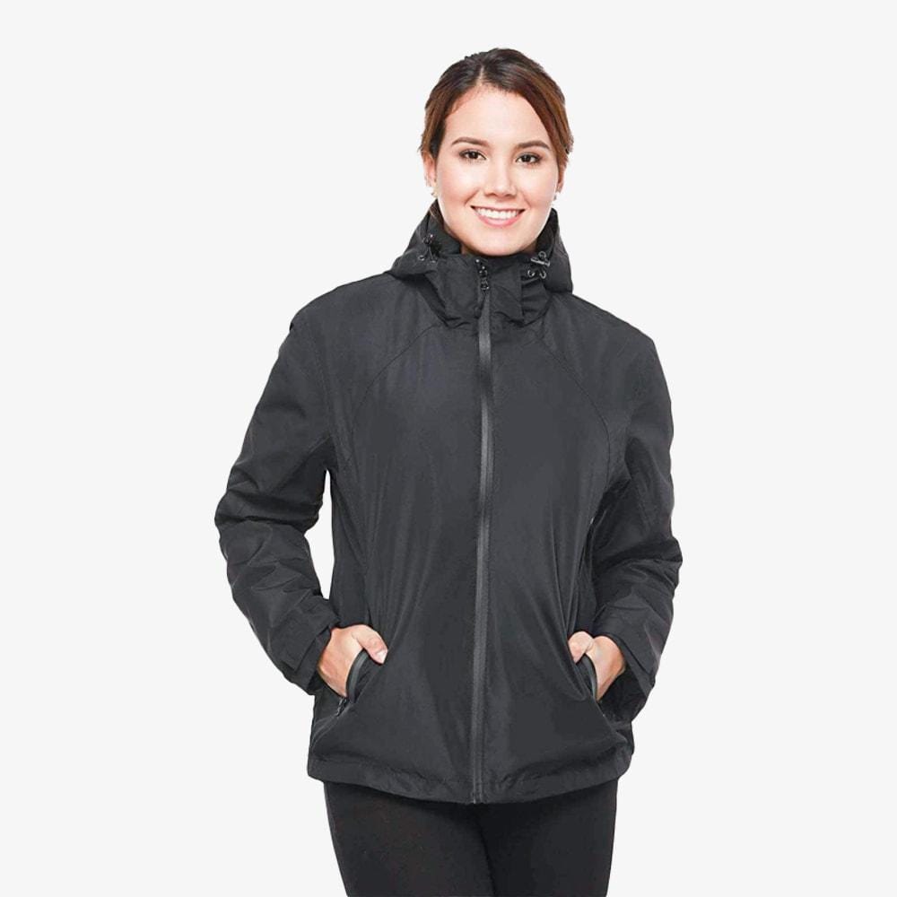 MIERSPORT Women's Waterproof Lightweight Rain Jacket, S / Black