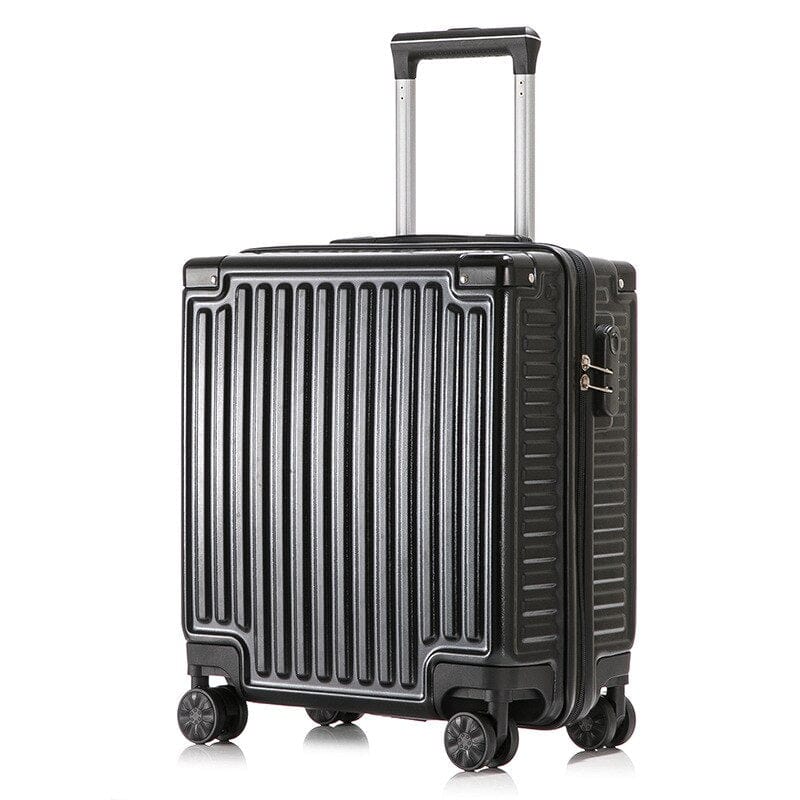18 Inch Travel Suitcase Aluminum Frame Boarding Case Mini Password Box Suitcase Portable Universal Wheel Rolling Luggage Bag 0 Black 1 / 18 inch MIER