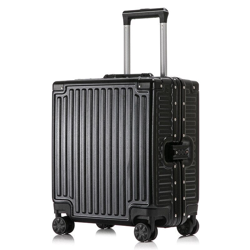 18 Inch Travel Suitcase Aluminum Frame Boarding Case Mini Password Box Suitcase Portable Universal Wheel Rolling Luggage Bag 0 Black 2 / 18 inch MIER