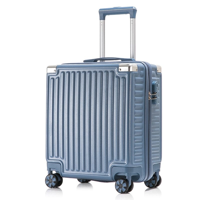 18 Inch Travel Suitcase Aluminum Frame Boarding Case Mini Password Box Suitcase Portable Universal Wheel Rolling Luggage Bag 0 Blue 1 / 18 inch MIER