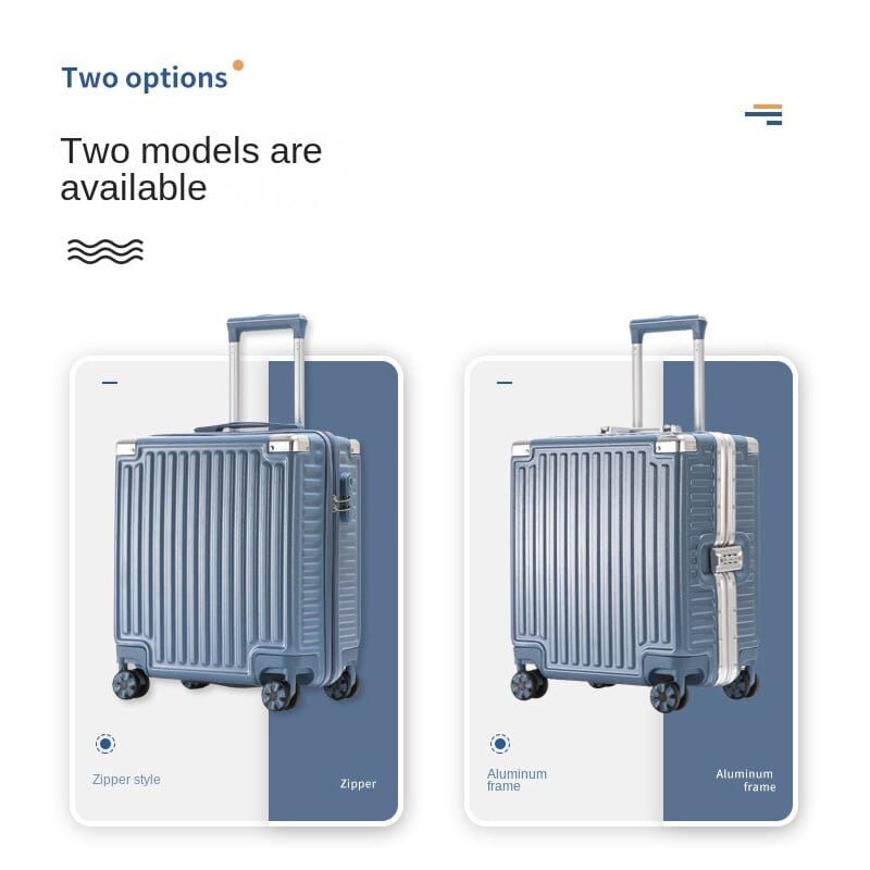 18 Inch Travel Suitcase Aluminum Frame Boarding Case Mini Password Box Suitcase Portable Universal Wheel Rolling Luggage Bag 0 MIER