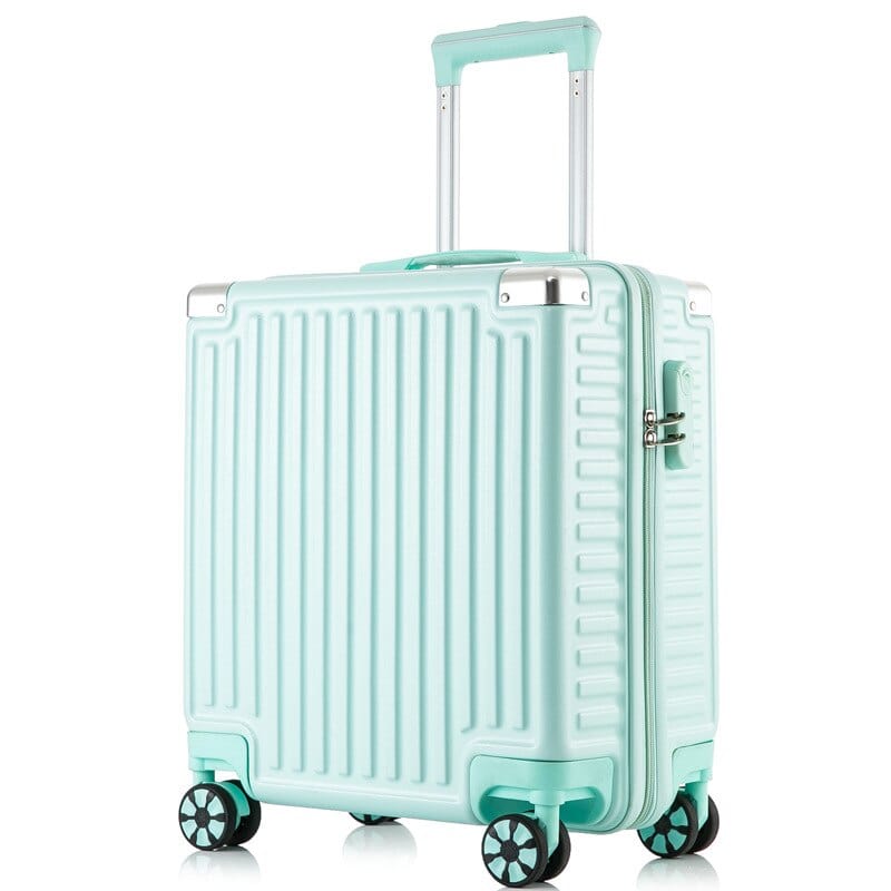 18 Inch Travel Suitcase Aluminum Frame Boarding Case Mini Password Box Suitcase Portable Universal Wheel Rolling Luggage Bag 0 Mint green 1 / 18 inch MIER