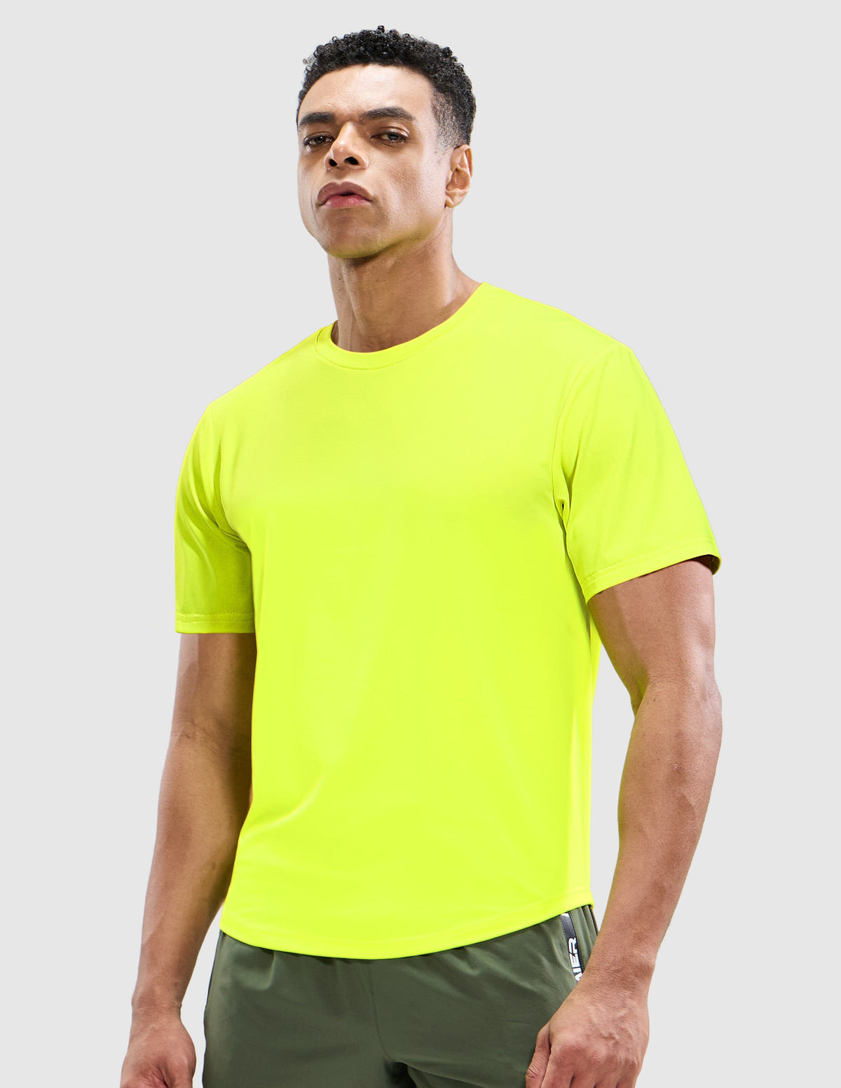 MIER Men’s Workout T-Shirt Dry Fit Short Sleeve UPF 50+ Running Tee Men's T-Shirts Neon Yellow / S