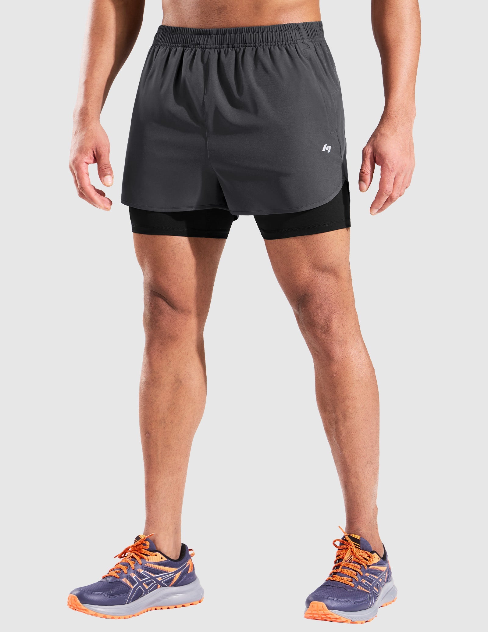 MIER Men’s 2-in-1 Running Shorts 5” Quick Dry with Compression Liner & 3 Pockets Men's Shorts