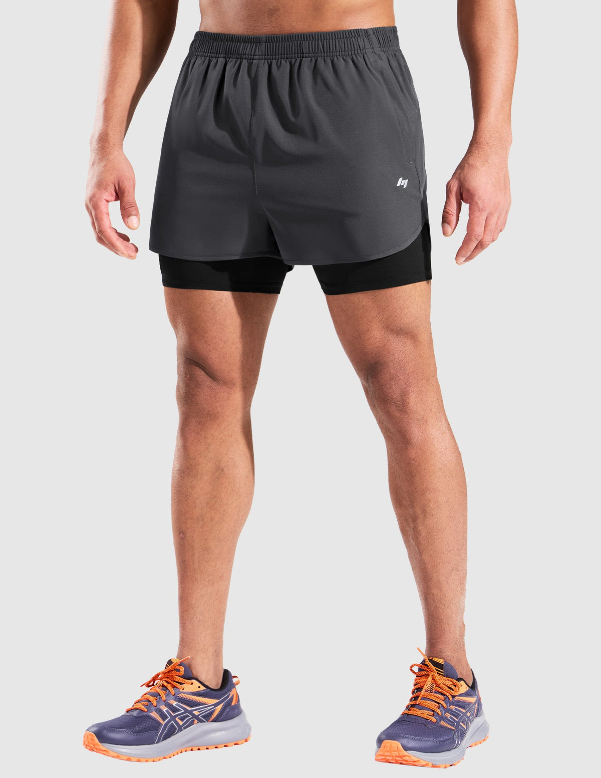 MIER Men’s 2-in-1 Running Shorts 5” Quick Dry with Compression Liner & 3 Pockets Men's Shorts