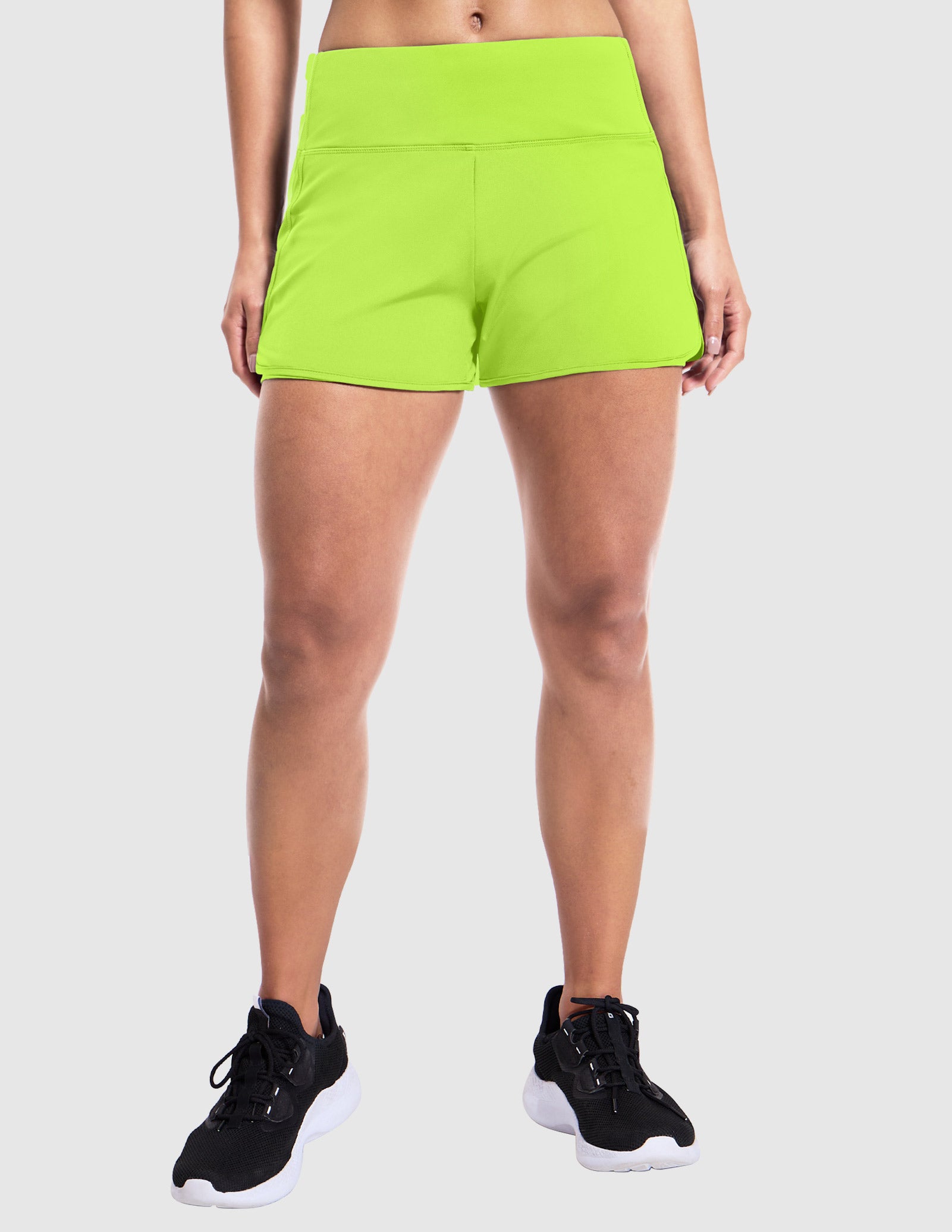 MIER Women's 2 in 1 Running Shorts with Liner and Zipper Pocket 3 Inch Women Shorts